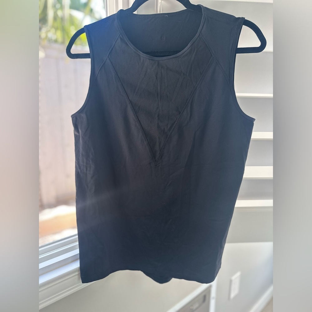 Lululemon Black Mesh V-Neck Tank Top